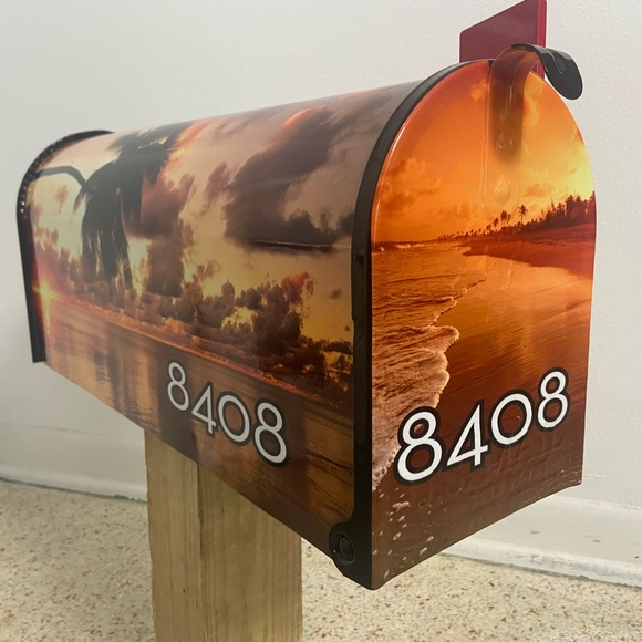 Custom Mailbox with beautiful Hawaiian sunset. Add your name & address optional. - Picture 7 of 11